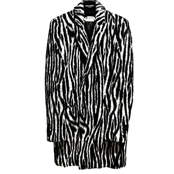 Authentic Saint Laurent Hedi Slimane Zebra Print Coat - Picture 1 of 5